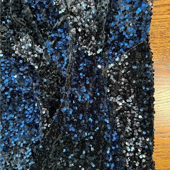 free people blue sparkly dress Free People Midnight Blue Sequin Dress (Sz 2)